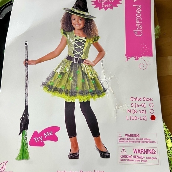 🎃NWT-LIGHT UP CHARMED WITCH-SIZE 10/12 - Picture 2 of 3